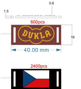 Reklamní ozdoby na tkaničky