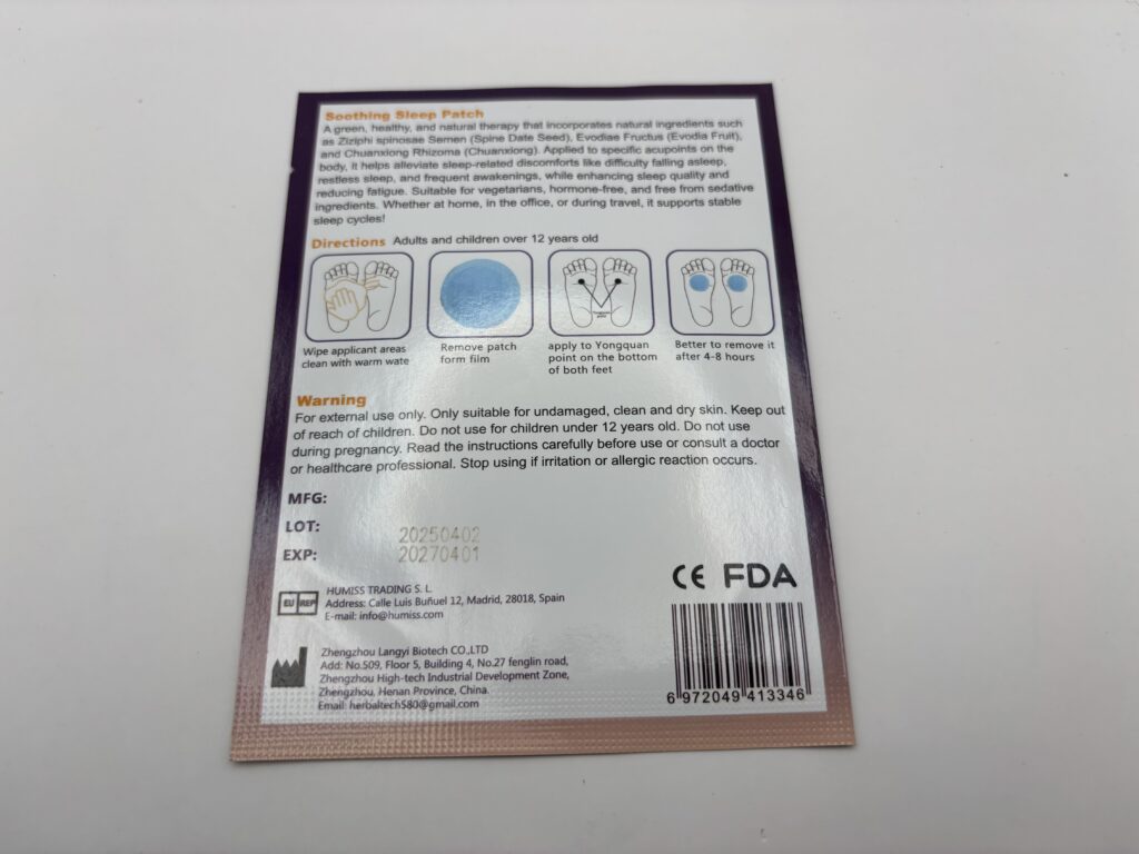 sleep patch backside