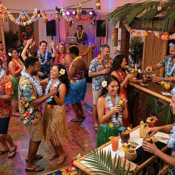 Reklamní havajské věnce,  havajské kostýmy na zakázku
